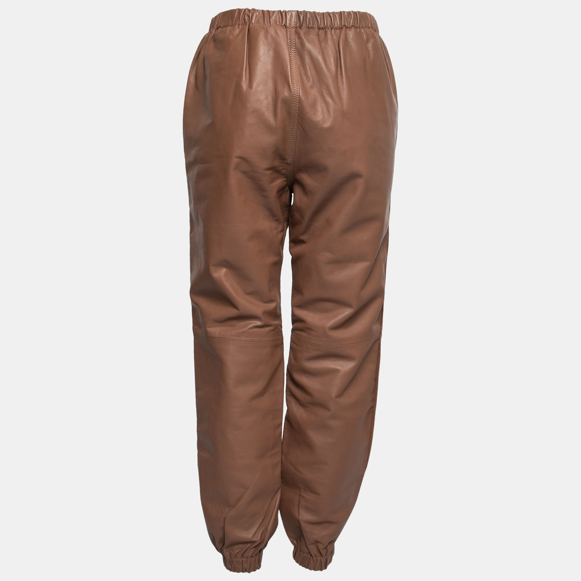 

See by Chloe Brown Leather High Waisted Pants