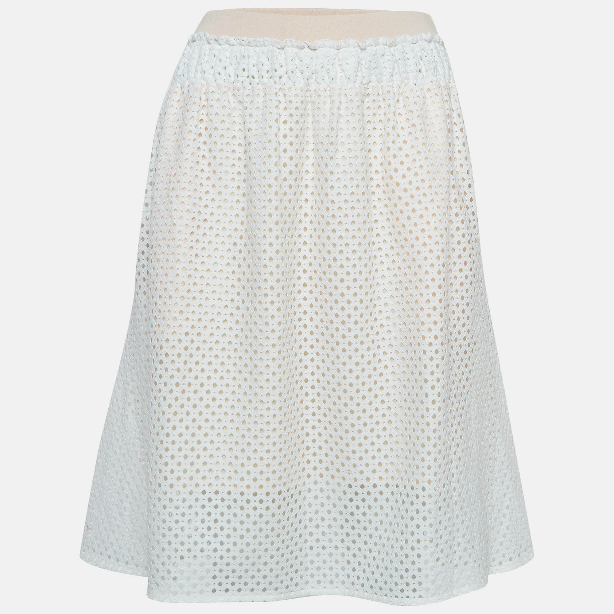 

See by Chloe White/Pink Eyelet Lace Short Skirt S