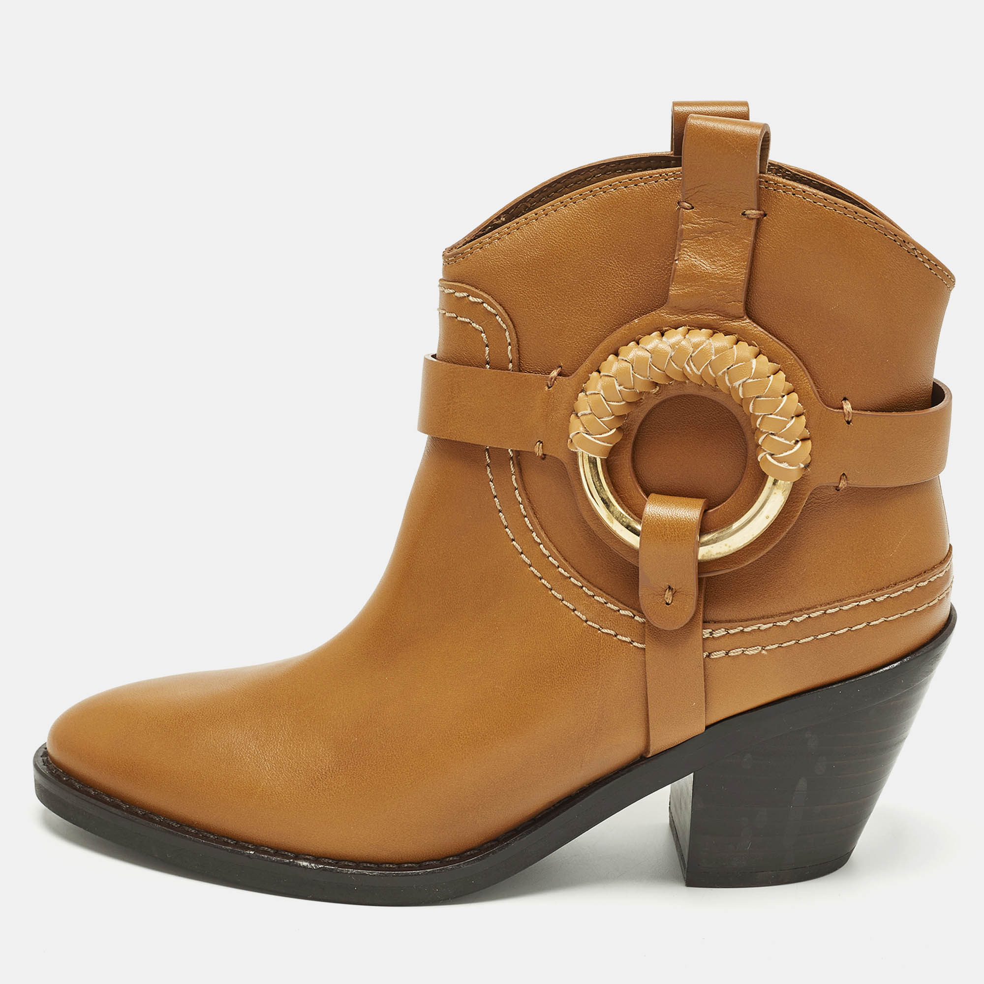

See by Chloe Hana Size  Tan Leather Cowboy Boots