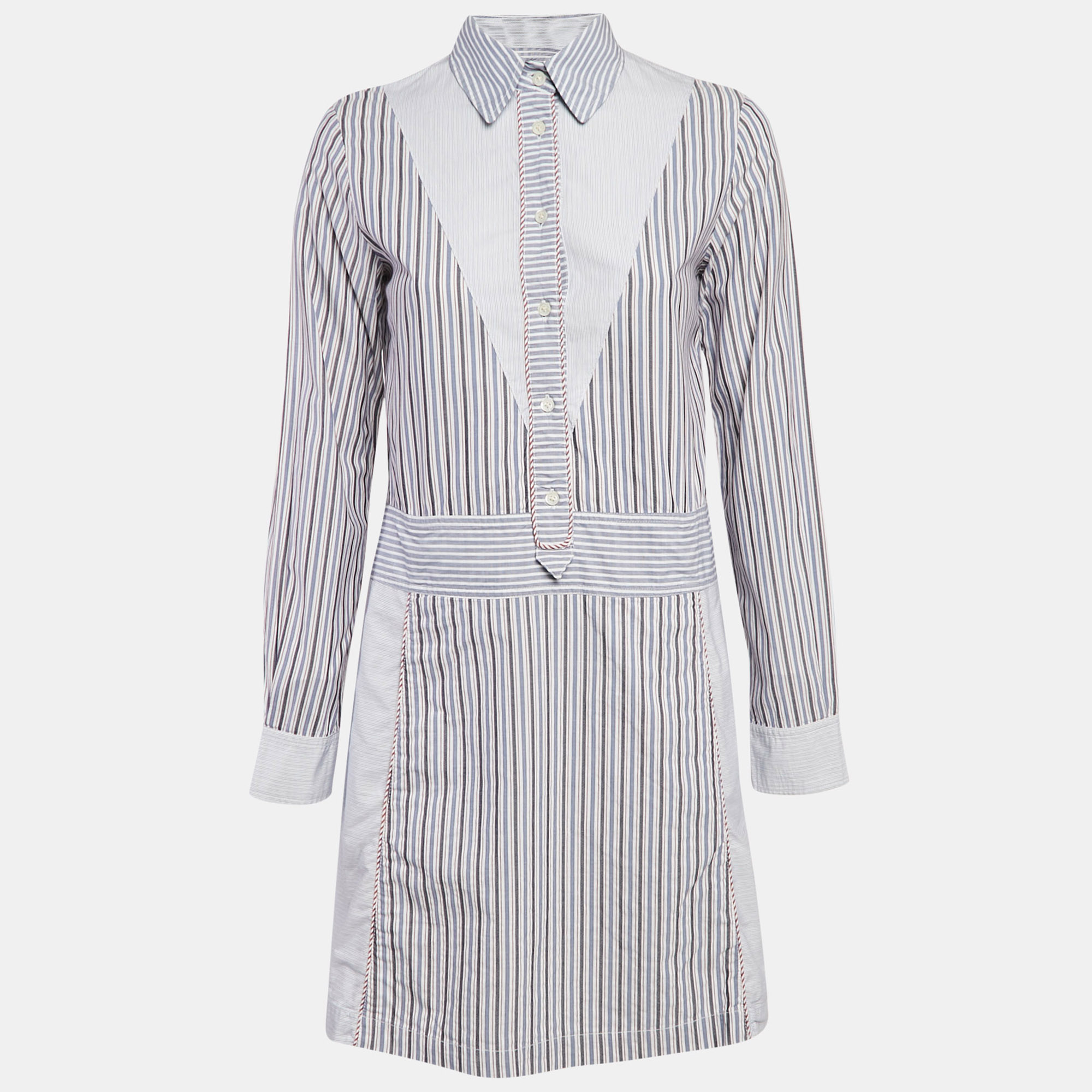 

See by Chloe Blue Stripe Cotton Mini Dress S