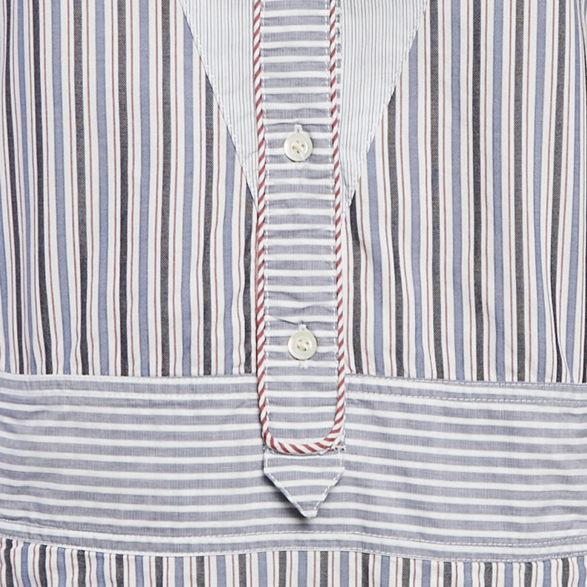 See by Chloe Blue Stripe Cotton Mini Dress S 