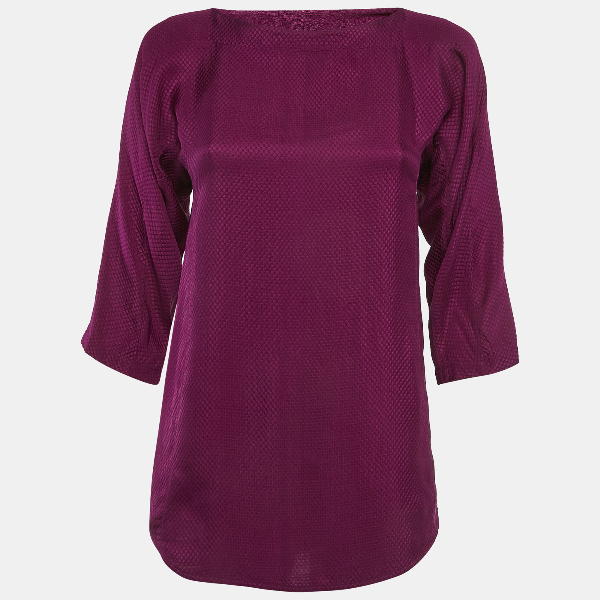 

See by Chloé Purple Jacquard Silk Long Sleeve Blouse M