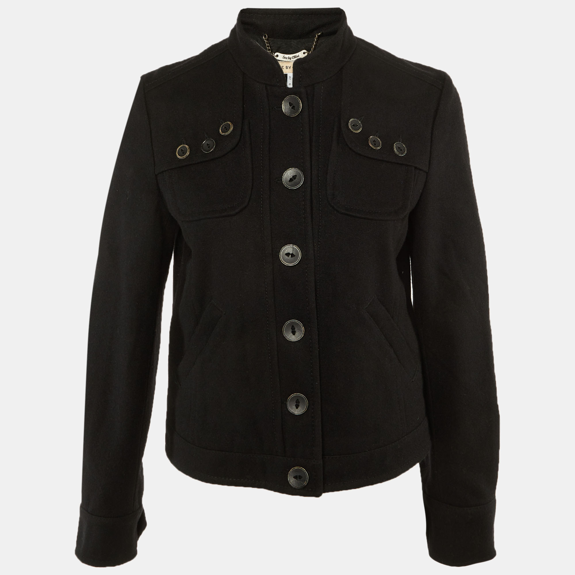 

See by Chloe Black Wool Blend Jacket M