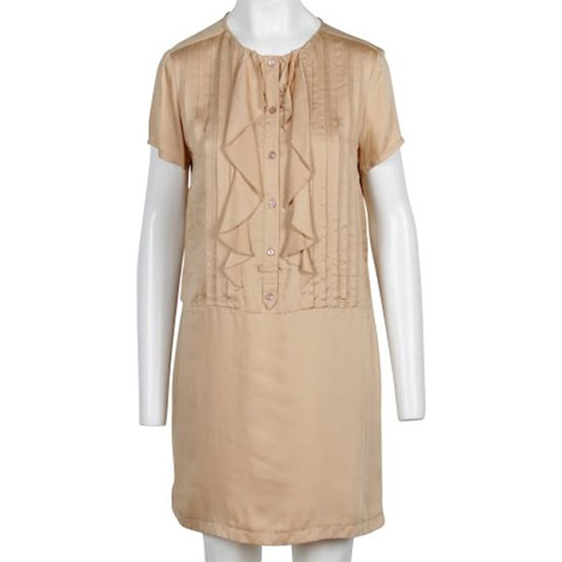 

See By Chloé Powder Ruffled Short Sleeve Dress, Brown