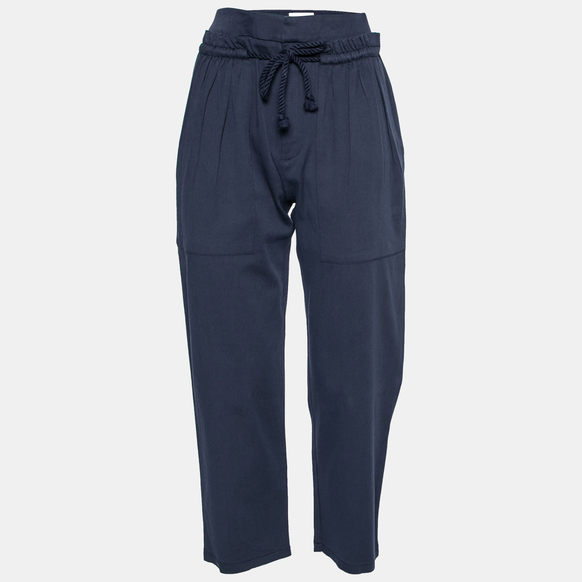 Pre Owned See by Chloe Navy Blue Straight Leg Cargo Pants M
