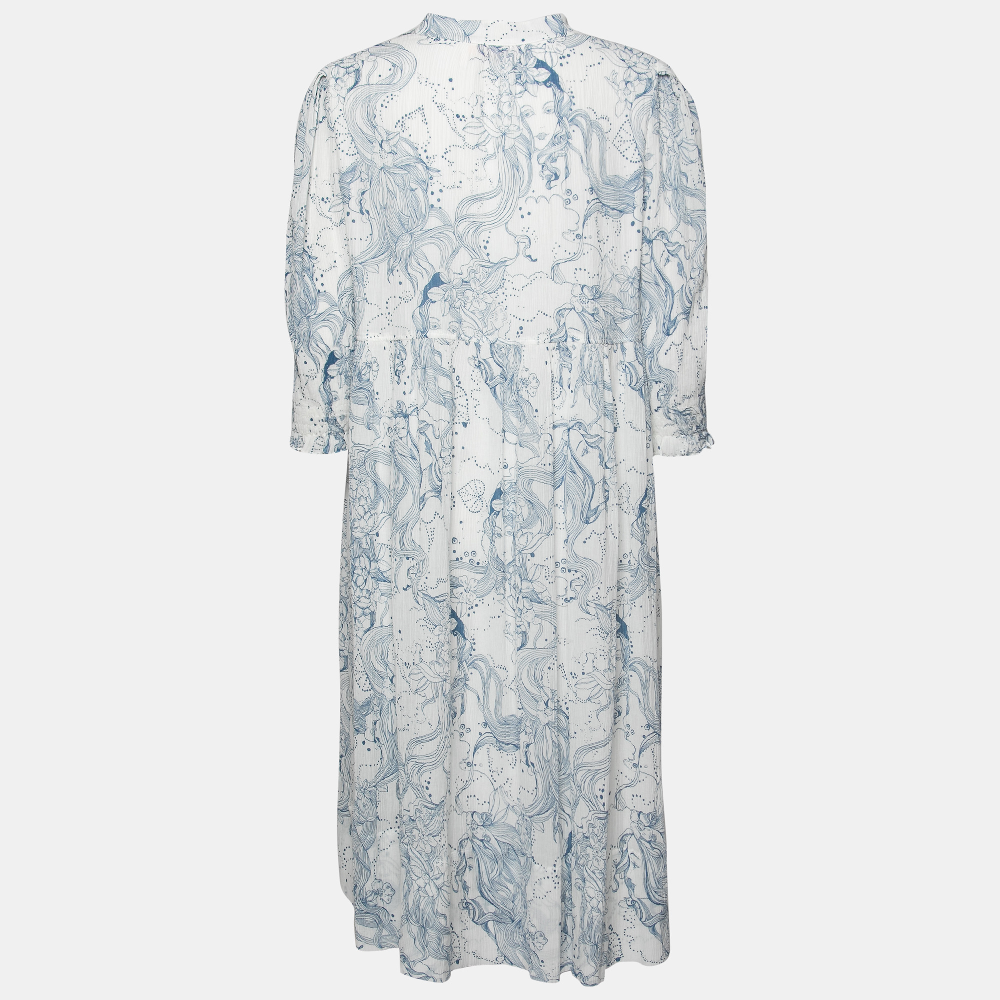 

See by Chloe White & Blue Printed Cotton Dress