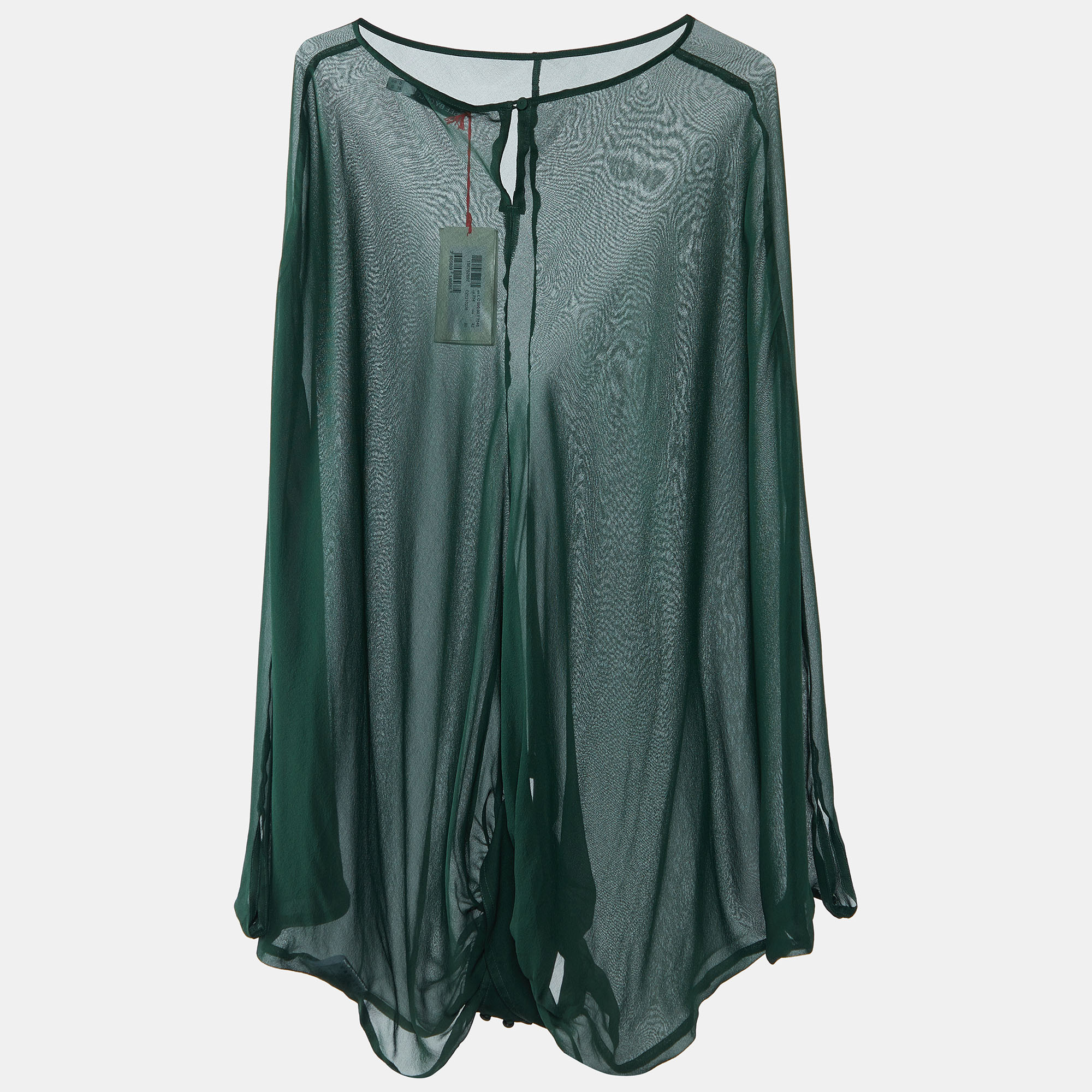 

See by Chloe Dark Green Silk Oversized Top M