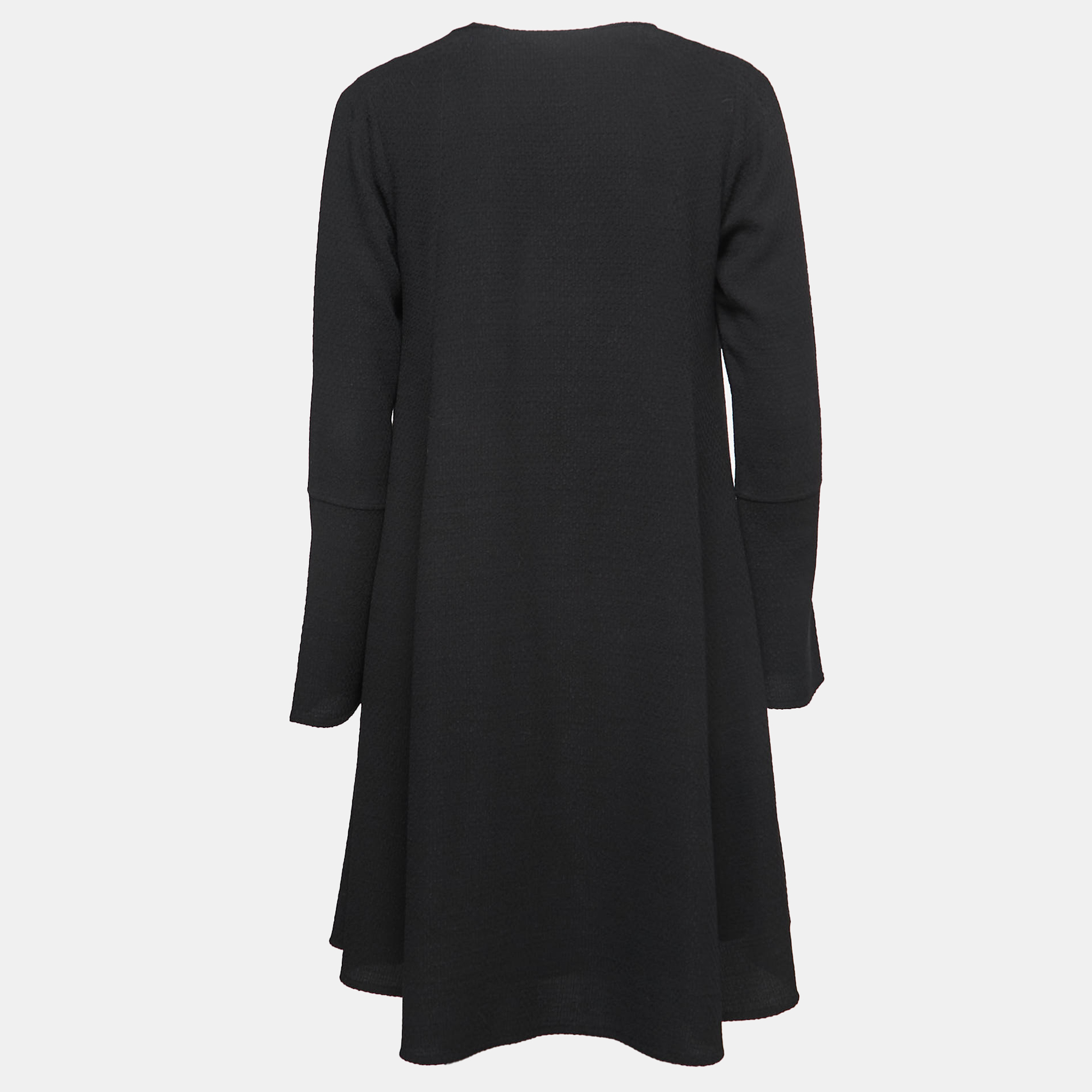 

See by Chloe Black Textured Crepe V Neck Midi Dress