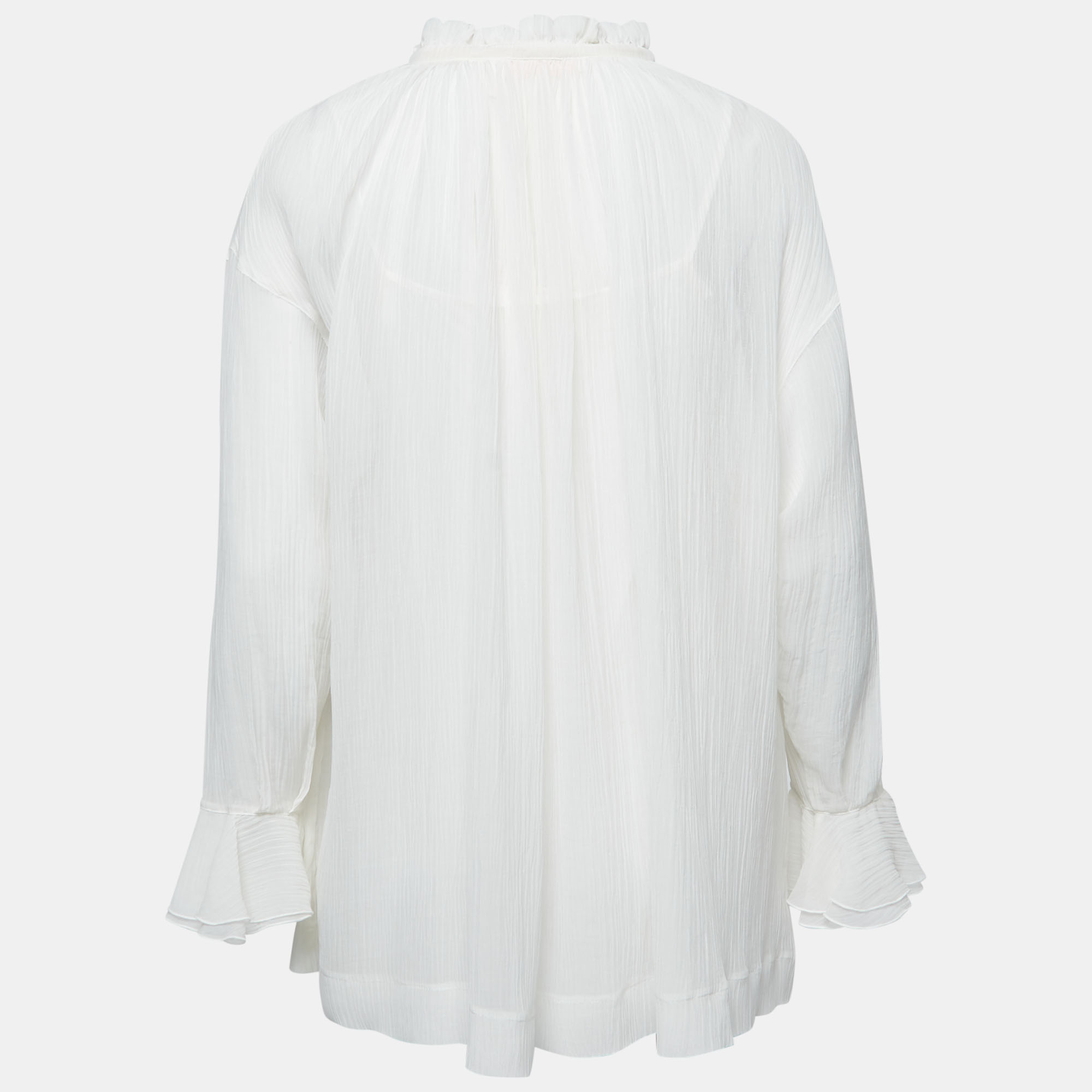 

See by Chloe Snow White Cotton & Silk Flared Blouse