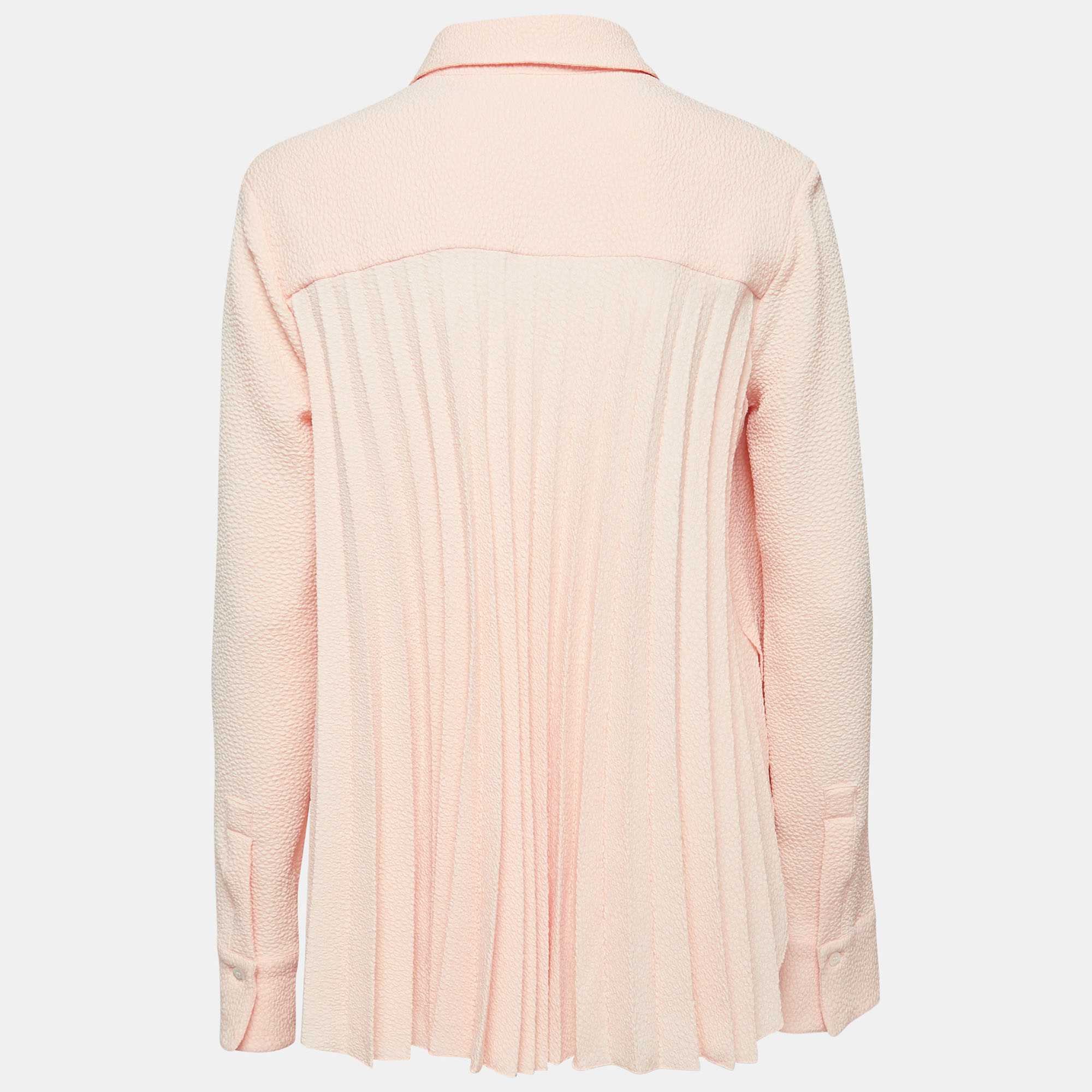 

See by Chloe Salmon Pink Textured Crepe Button Front Shirt