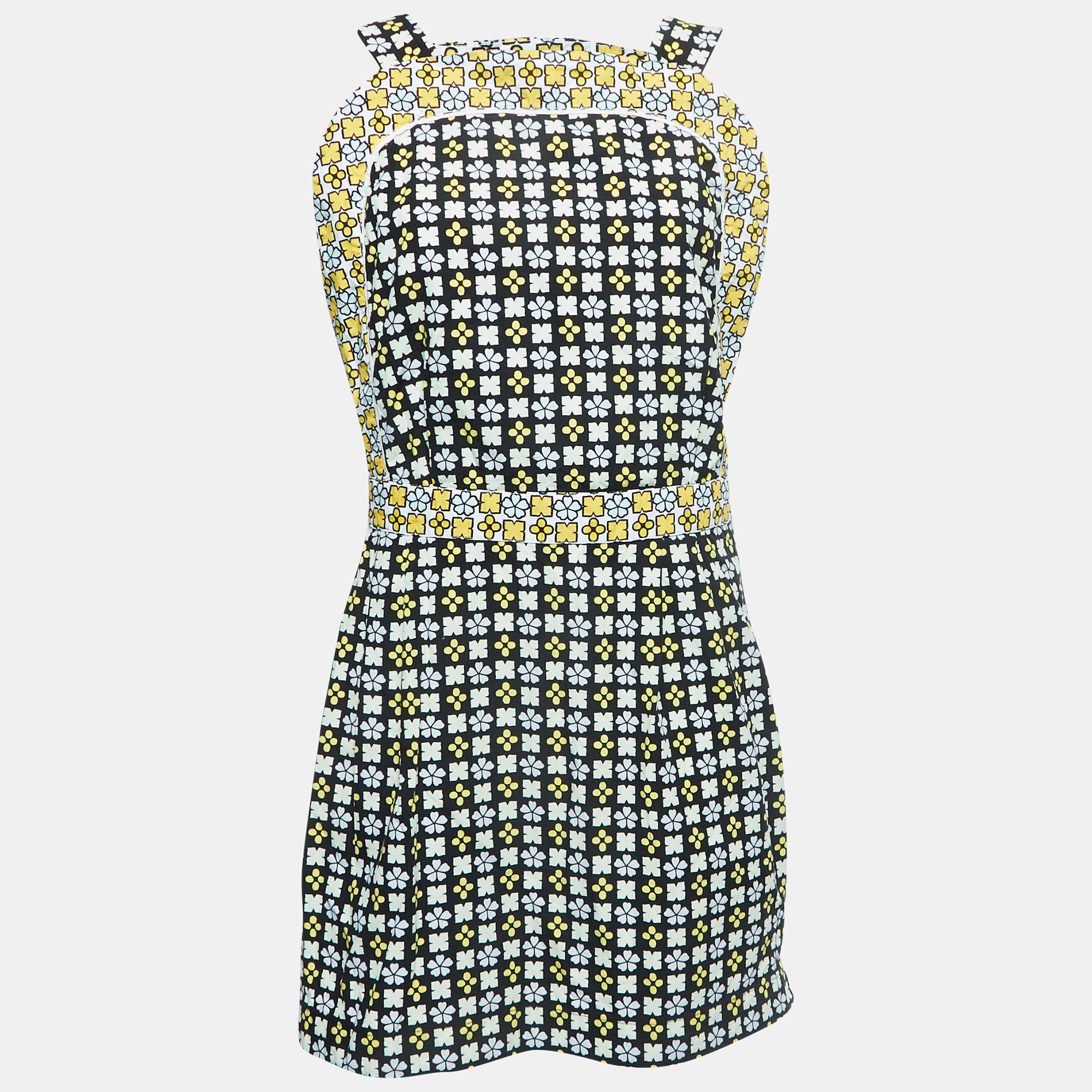 

See by Chloe Black All-Over Print Cotton Sleeveless Mini Dress
