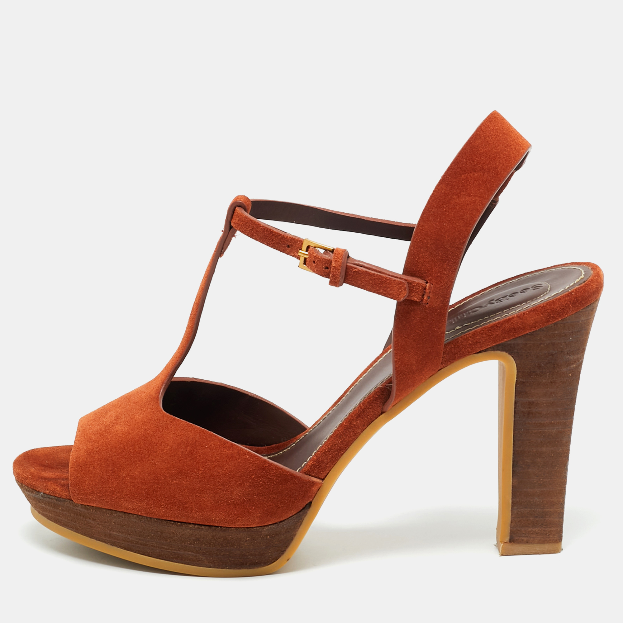 SEE BY CHLOÉ Pre-owned Brown Suede Platform Sandals Size 41