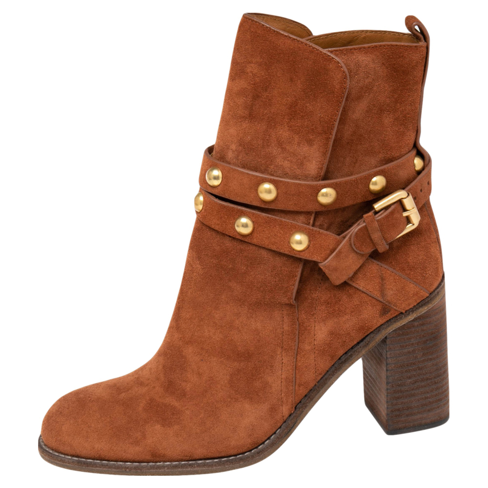

See By Chloe Brown Suede Janis Heeled Ankle Boots Size