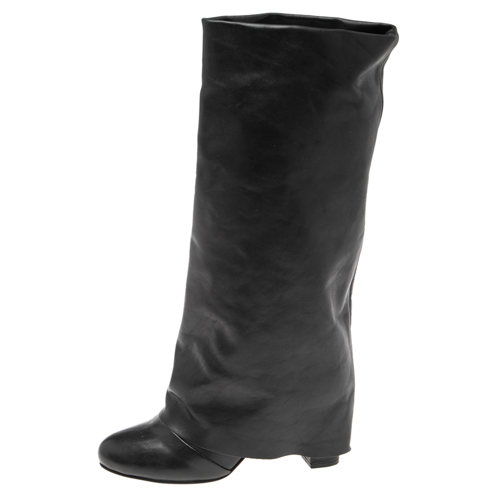 

See By Chloe Black Leather Knee Length Boots Size