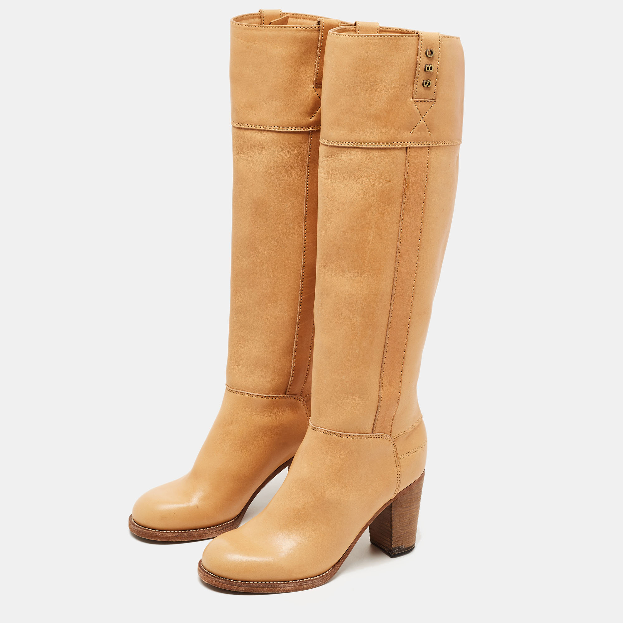 

See by Chloe Brown Leather knee Length Boots Size