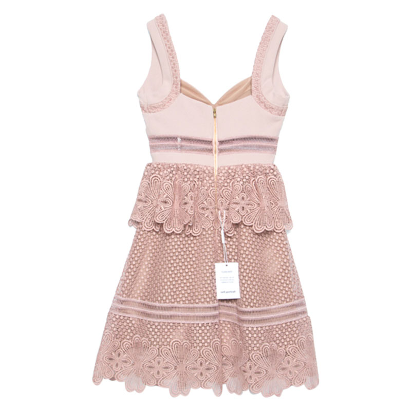 

Self Portrait Dusky Pink Lace Natalia Tiered Dress
