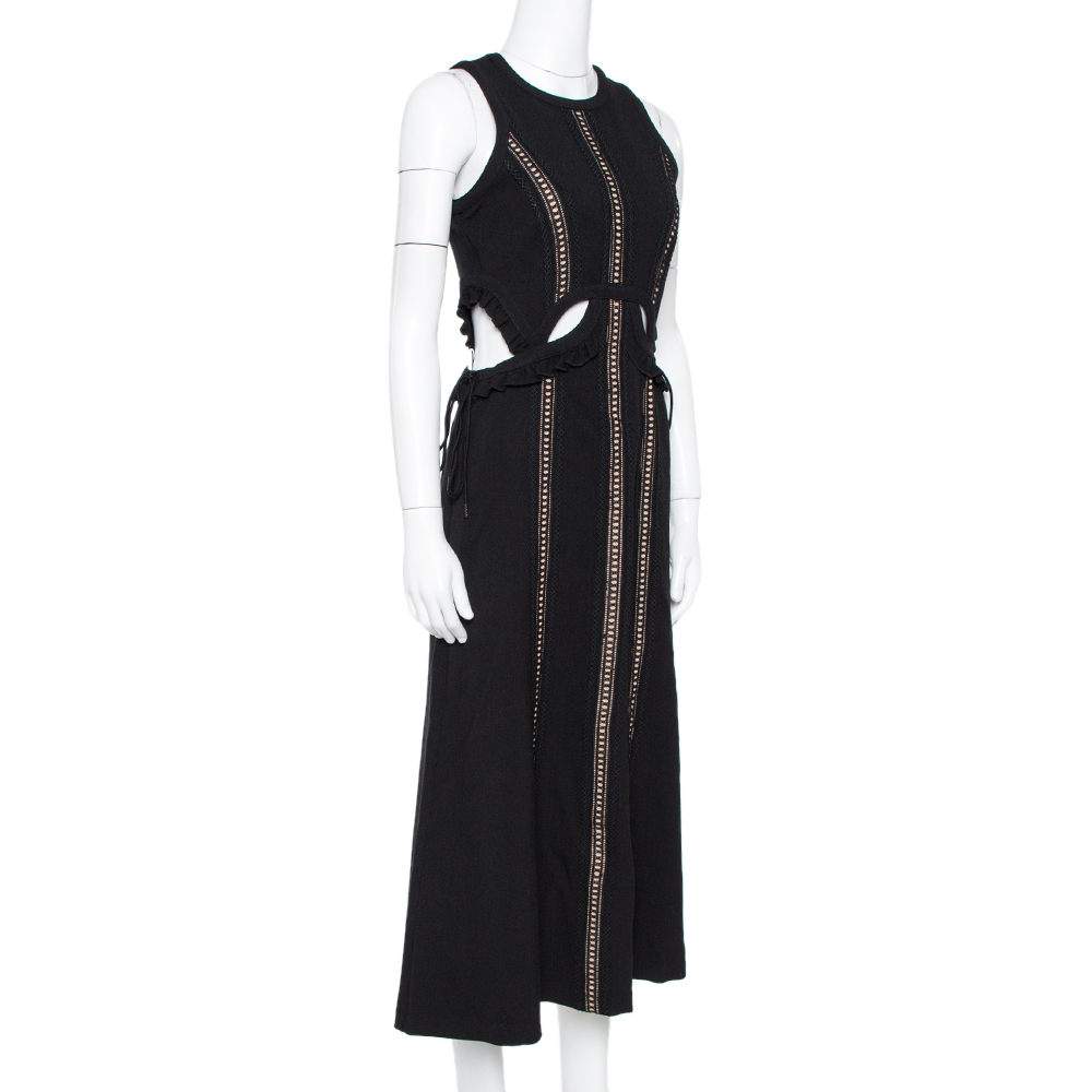 

Self Portrait Black Cut-Out Midi Dress