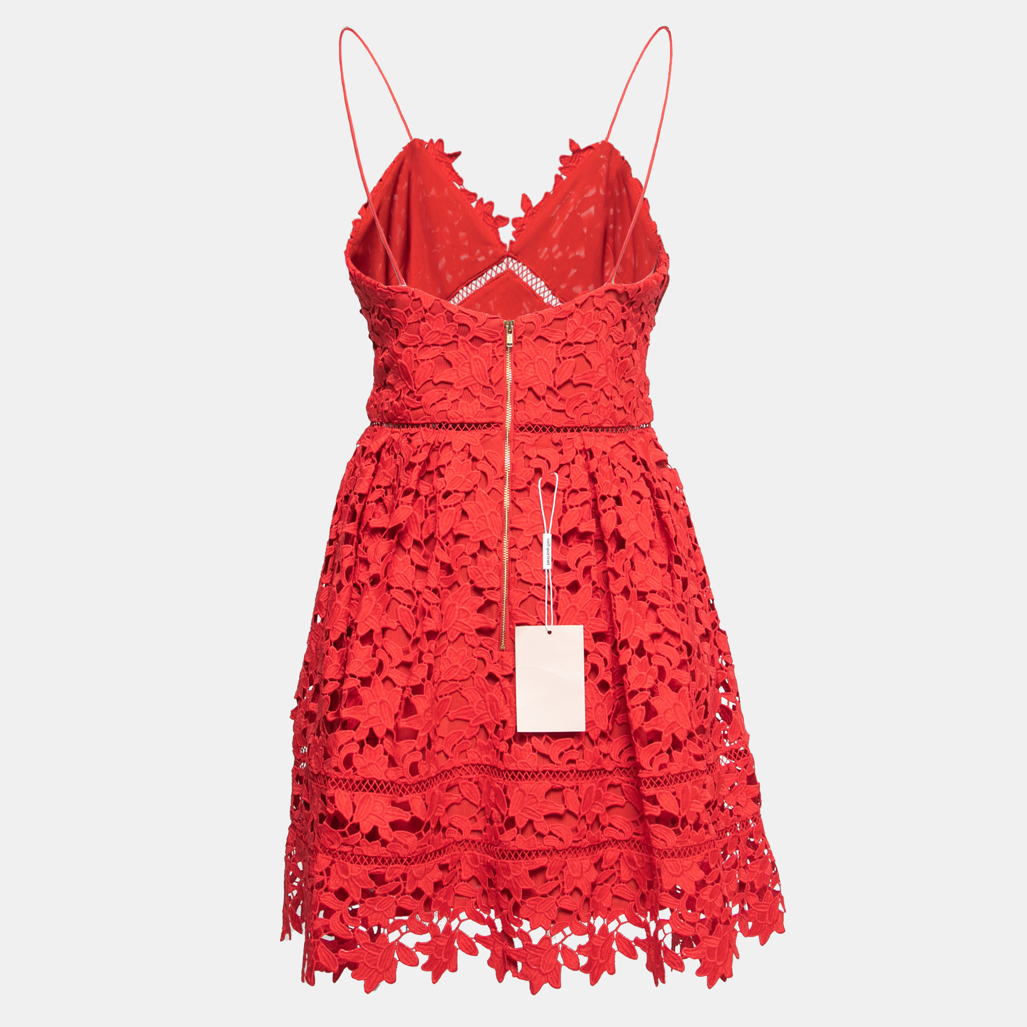 

Self-Portrait Red Cut Out Lace Strappy Mini Azalea Dress