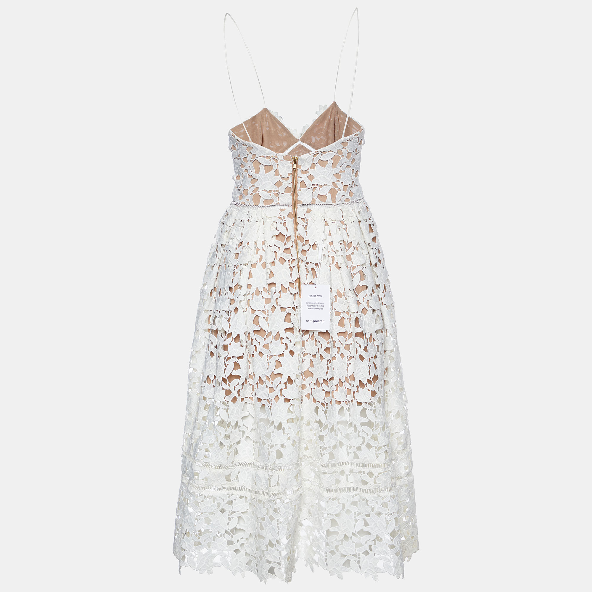 

Self-Portrait White Guipure Lace Azalea Midi Dress