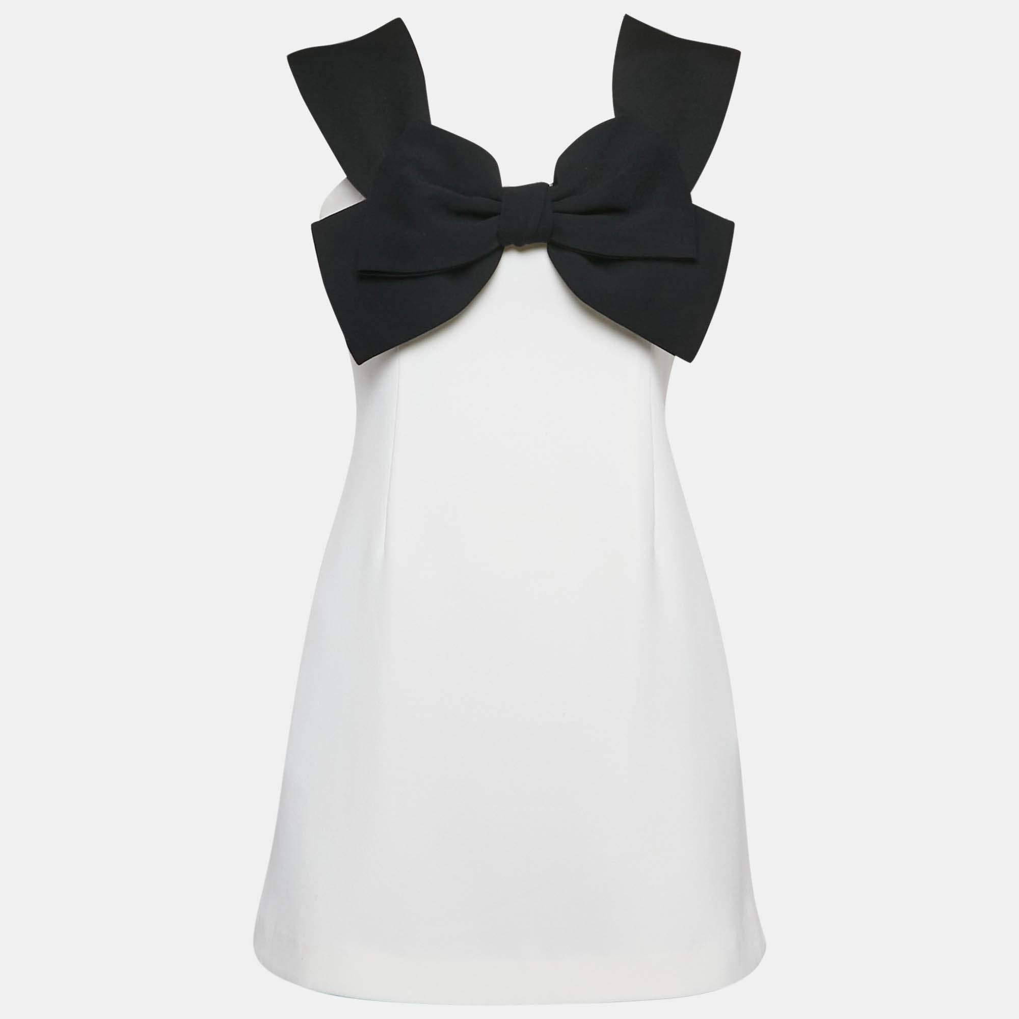 

Self-Portrait White Crepe Bow Detail Off-Shoulder Mini Dress M