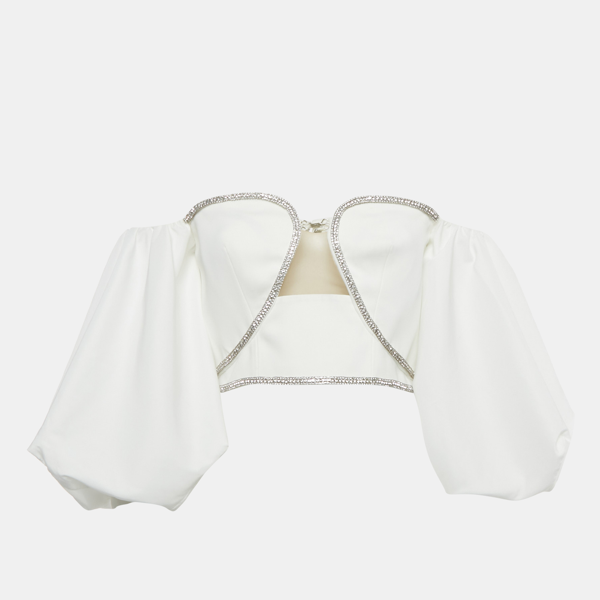 

Self-Portrait White Crepe Stud Detail Off-Shoulder Top S