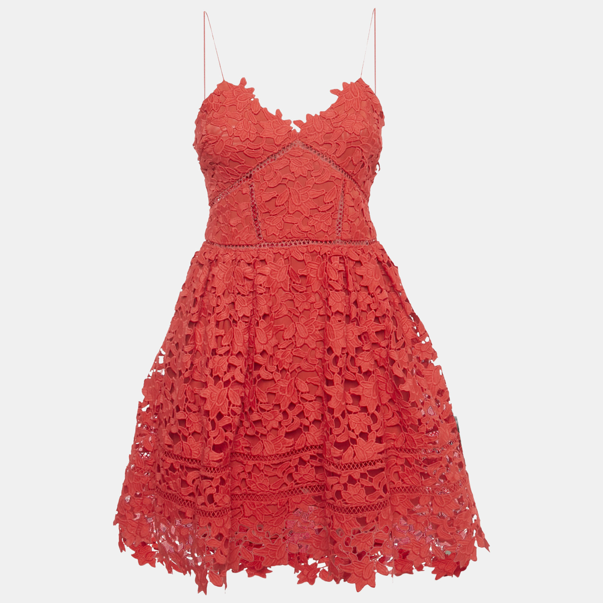 

Self-Portrait Red Lace Azalea Mini Dress S