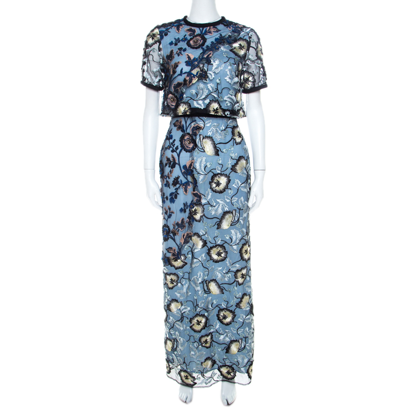 self portrait floral embroidered dress