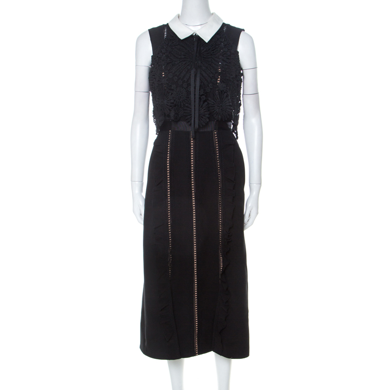 black lace peter pan collar dress
