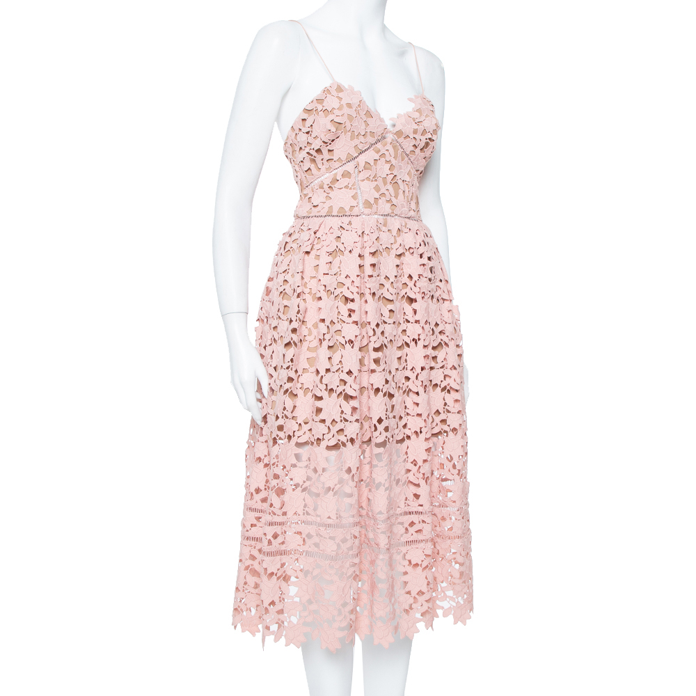 

Self Portrait Pink Floral Guipure Lace Azaelea Dress