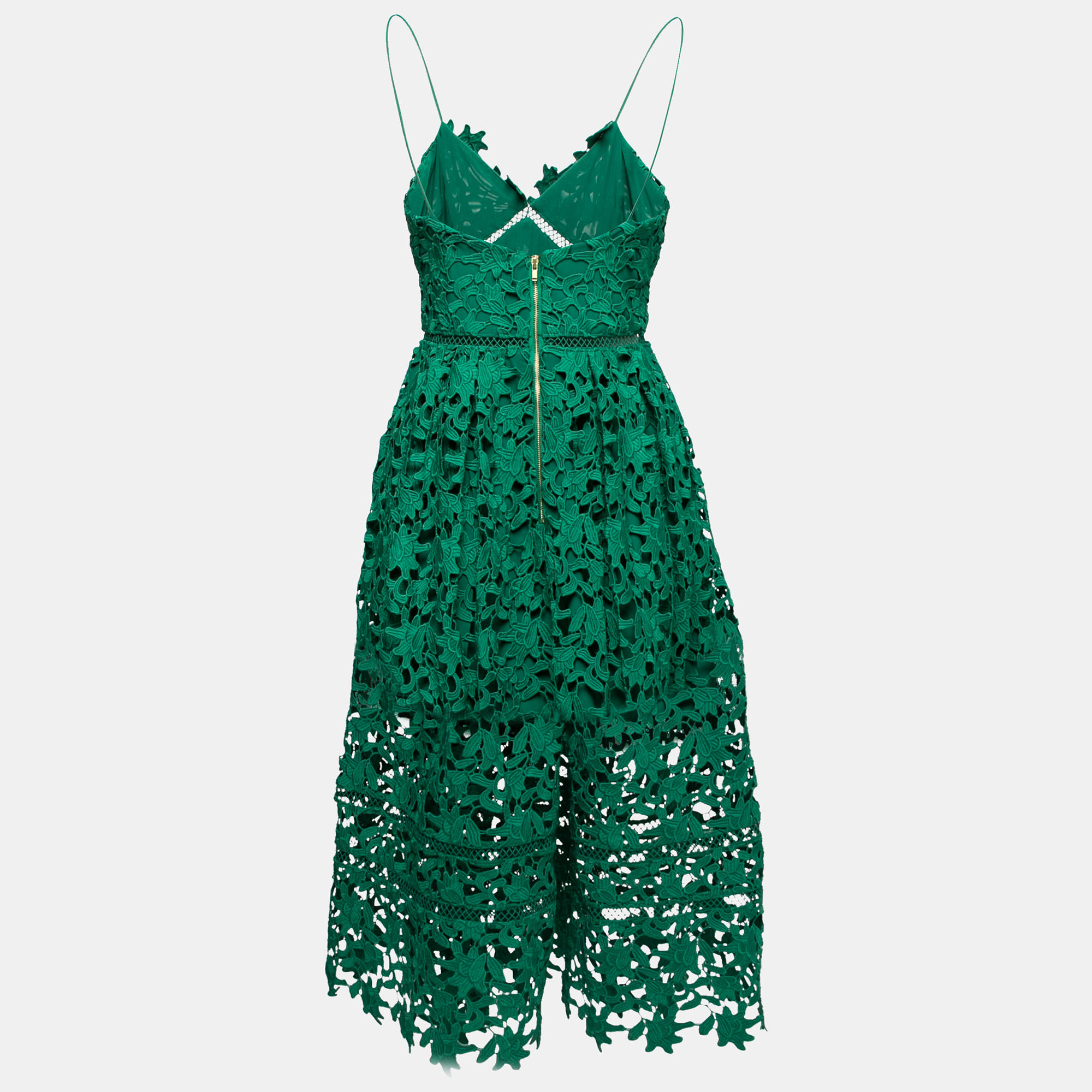 

Self-Portrait Green Mesh Azalea Lace Midi Dress