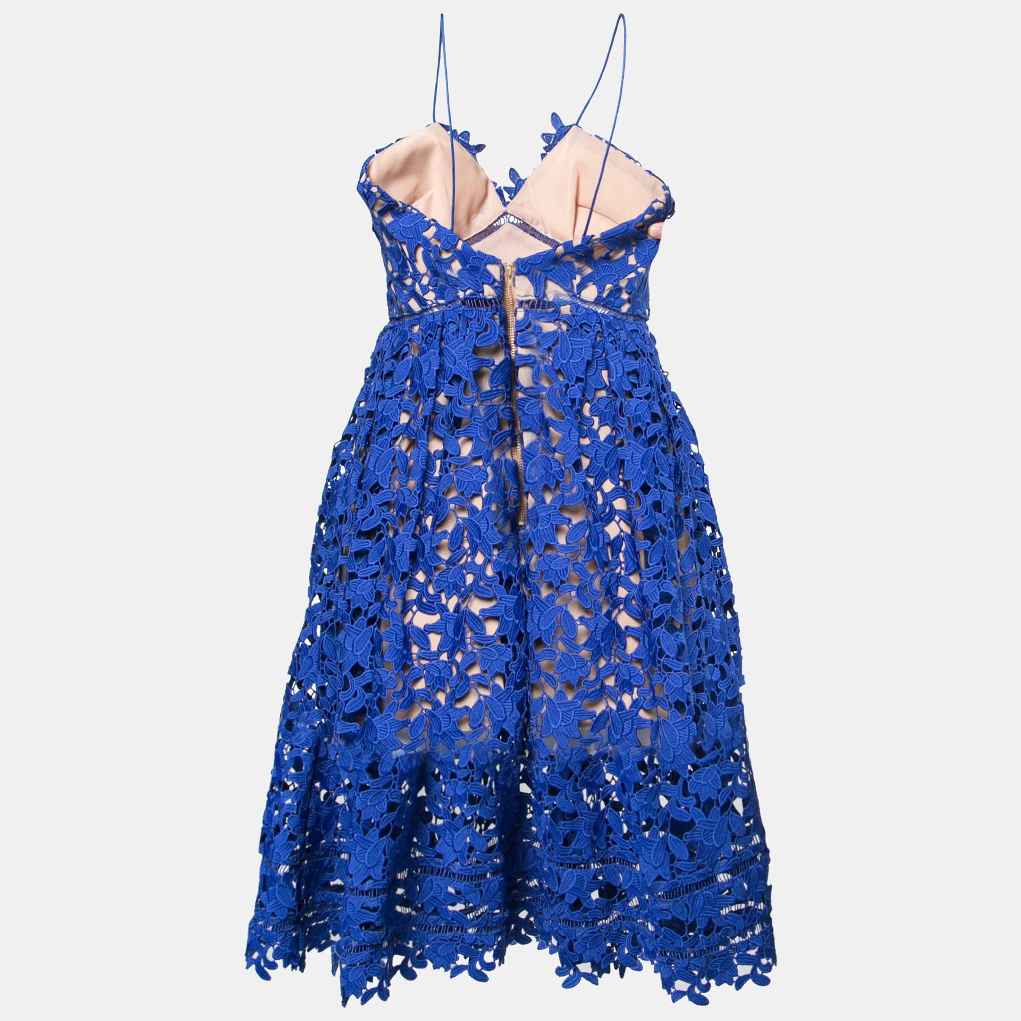 

Self-Portrait Blue Guipure Lace Sleeveless Azaelea Dress