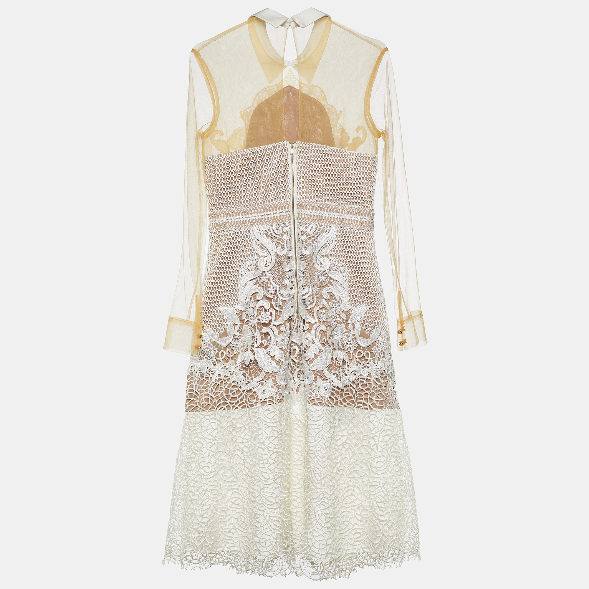 

Self-Portrait Beige/White Full Sleeve Dress