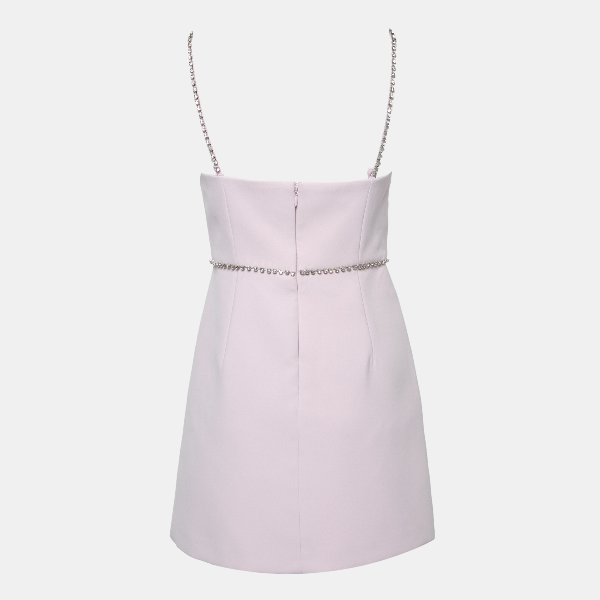 

Self-Portrait Pink Crepe Crystal-Embellished Mini Dress