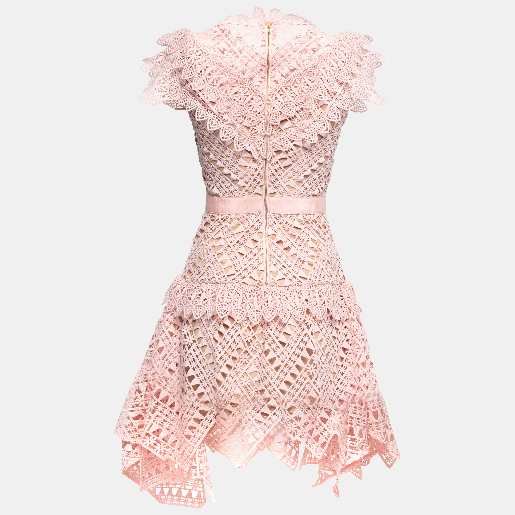 

Self-Portrait Pink Guipure Lace Mini Dress