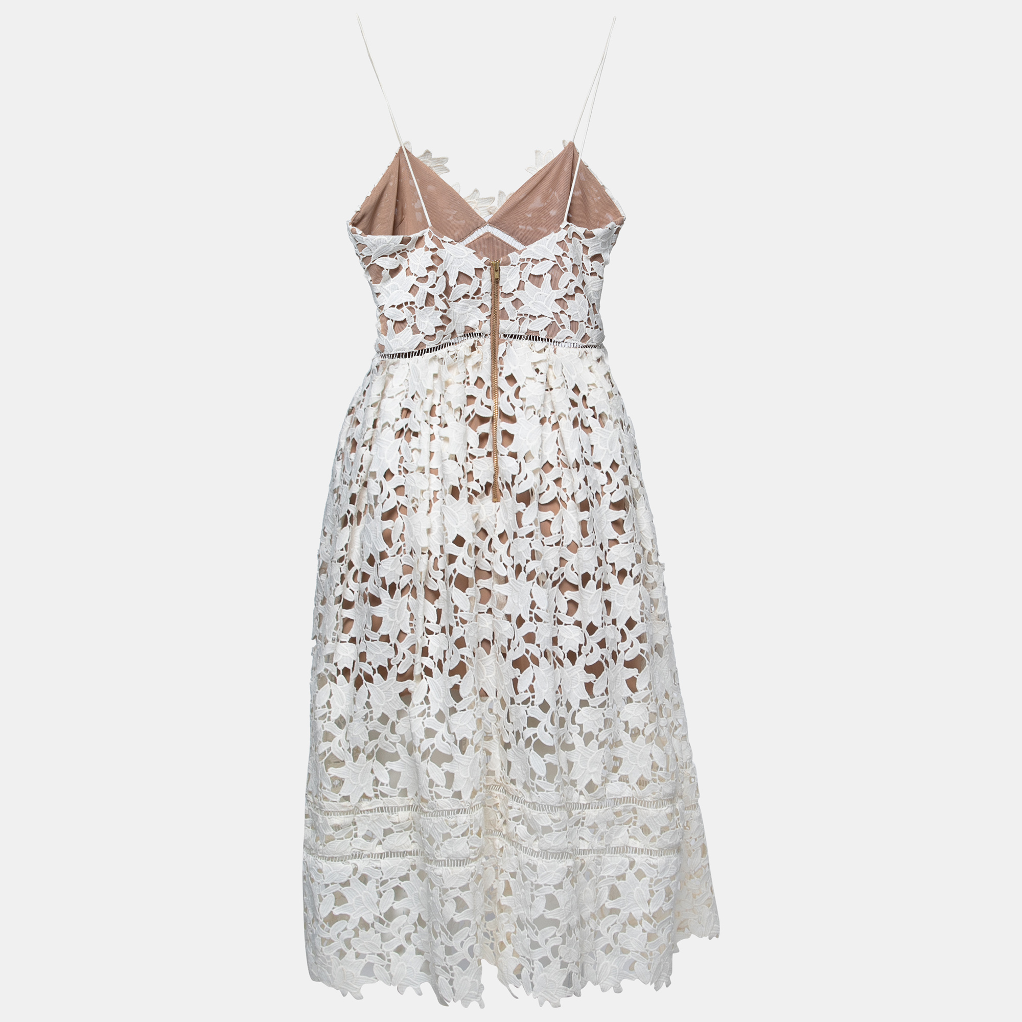 

Self Portrait White Floral Guipure Lace Azaelea Midi Dress