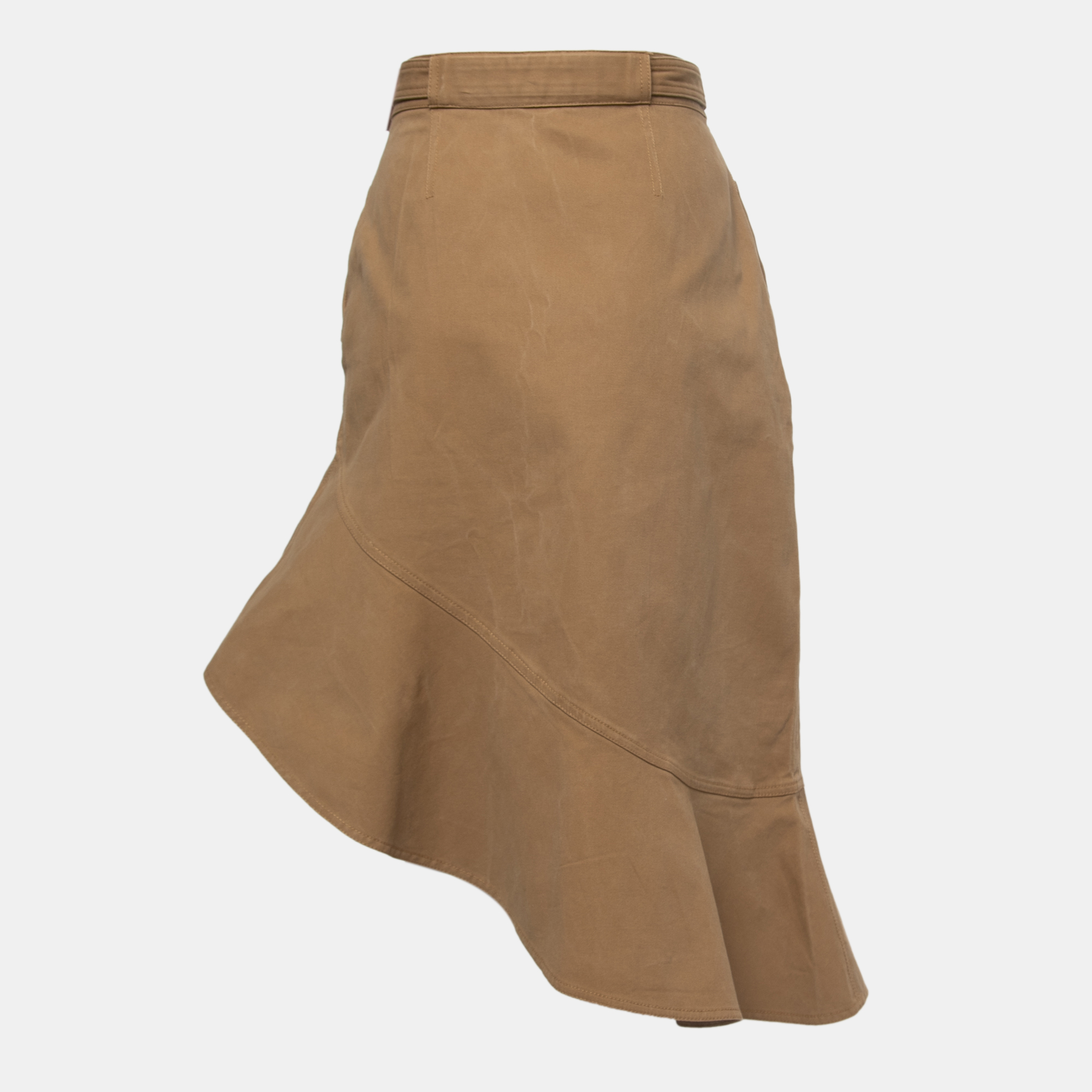 

Self-Portrait Brown Cotton Twill Asymmetric Ruffled Skirt