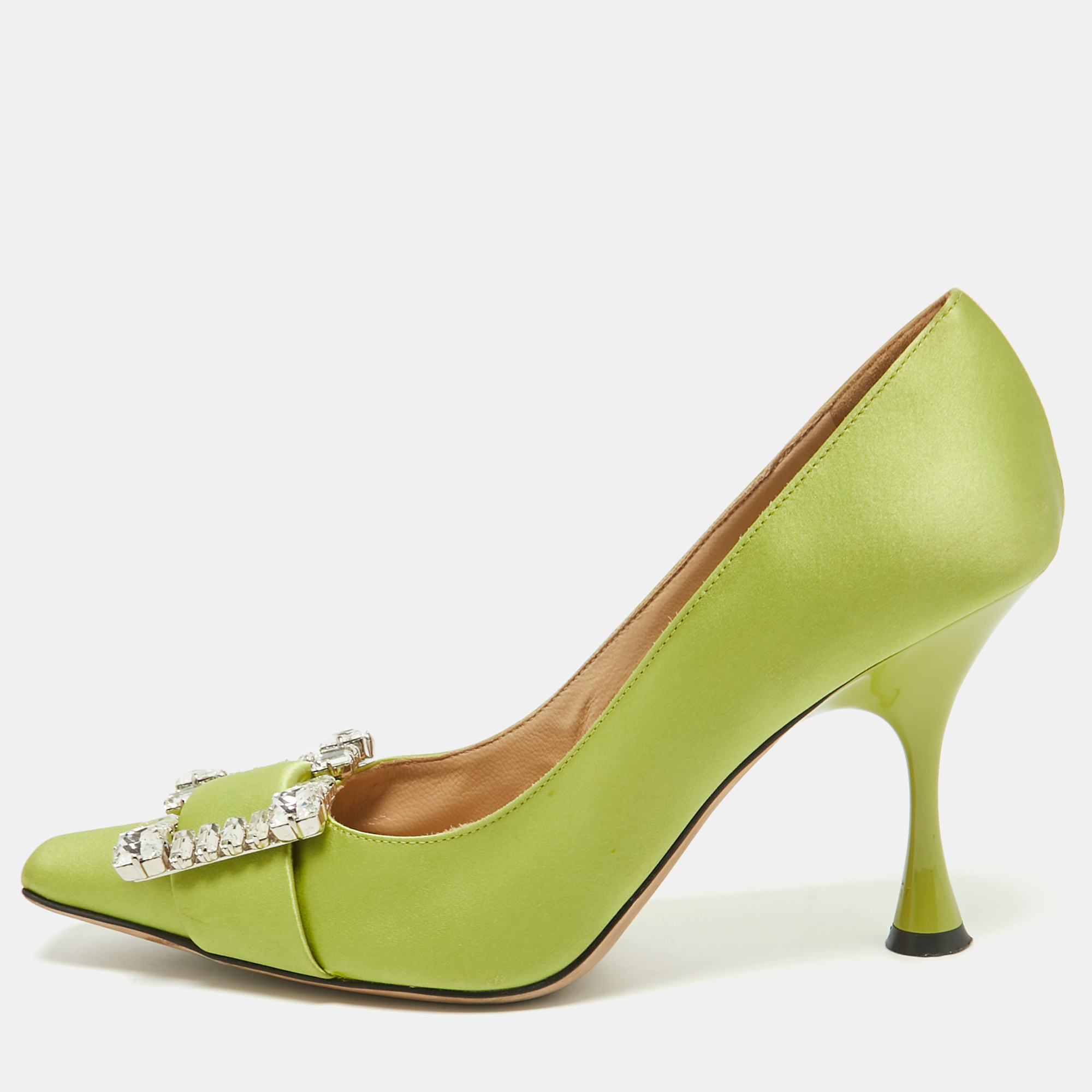 

Sergio Rossi Green Satin Sr Twenty 90 Pumps Size