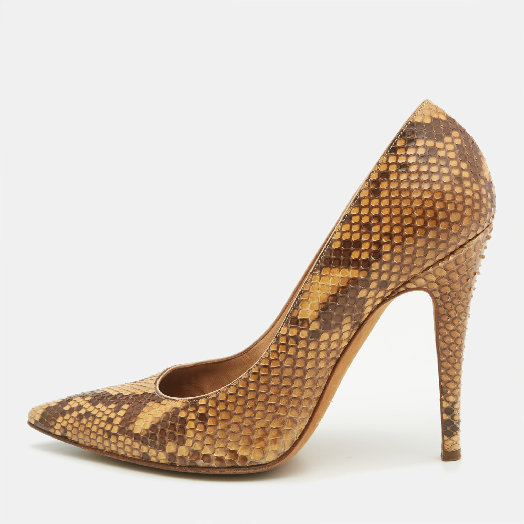 

Sergio Rossi Brown Python Leather Pointed Toe Pumps Size