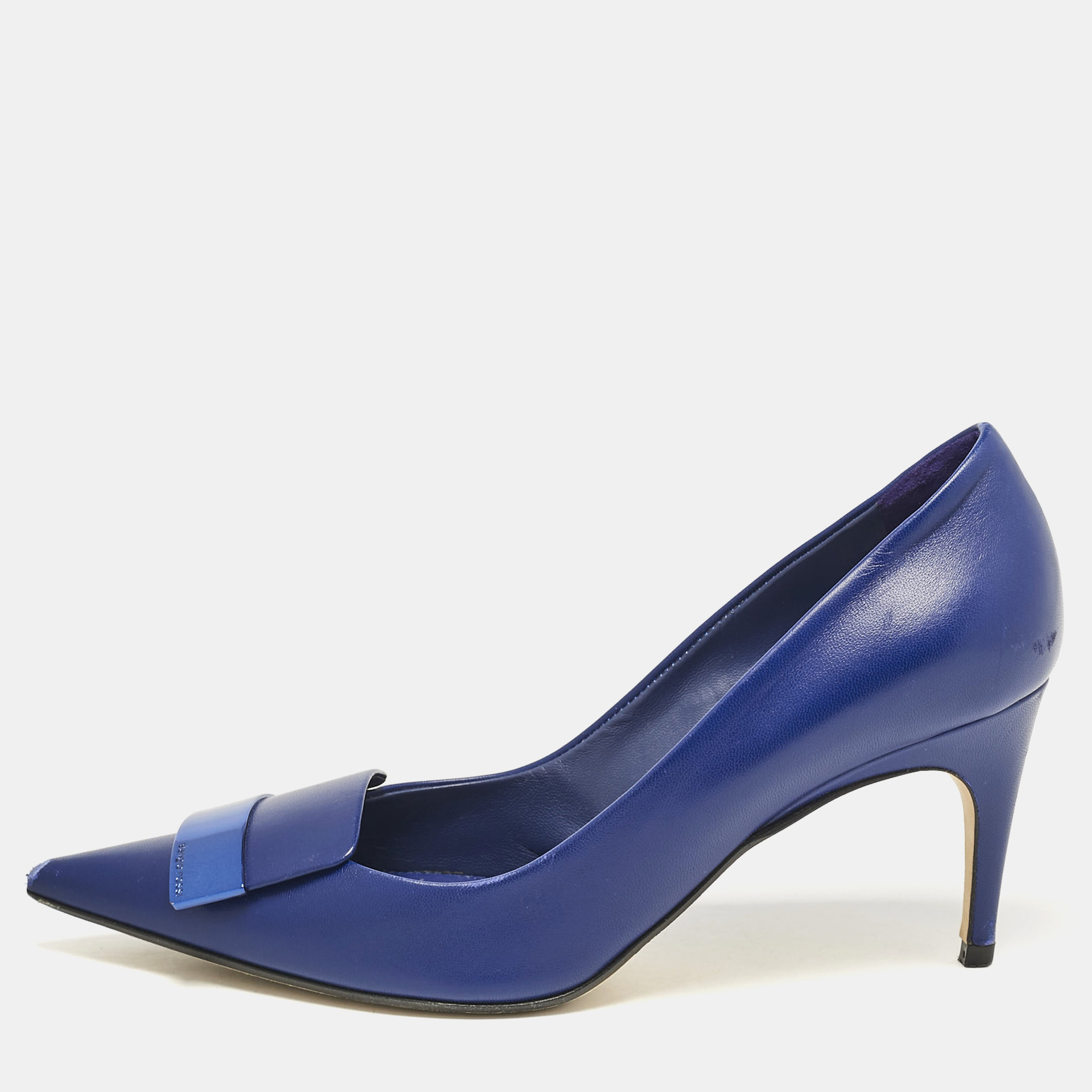 

Sergio Rossi Blue Leather Pointed Toe Pumps Size