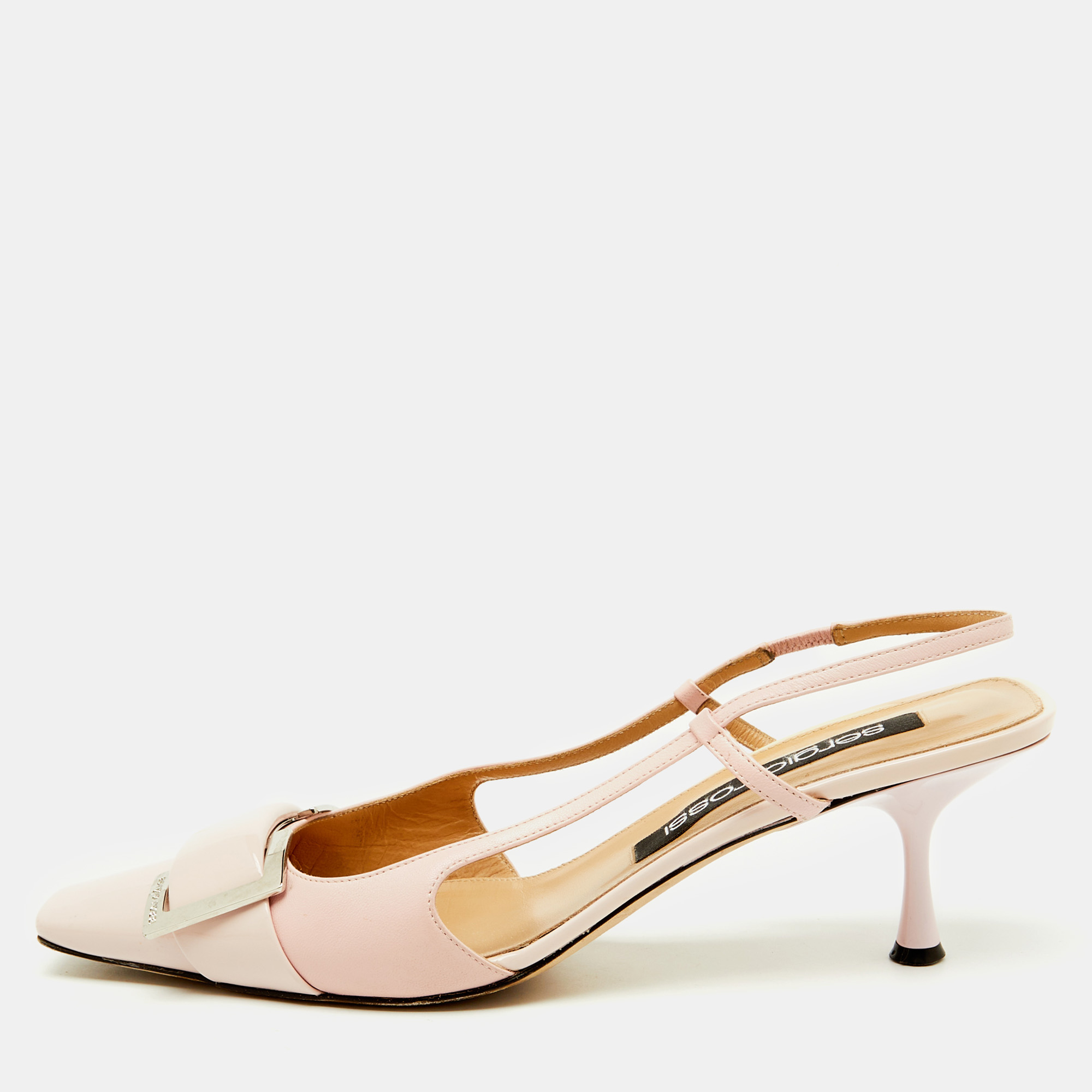 

Sergio Rossi Light Pink Patent Leather Sr Twenty Slingback Pumps Size