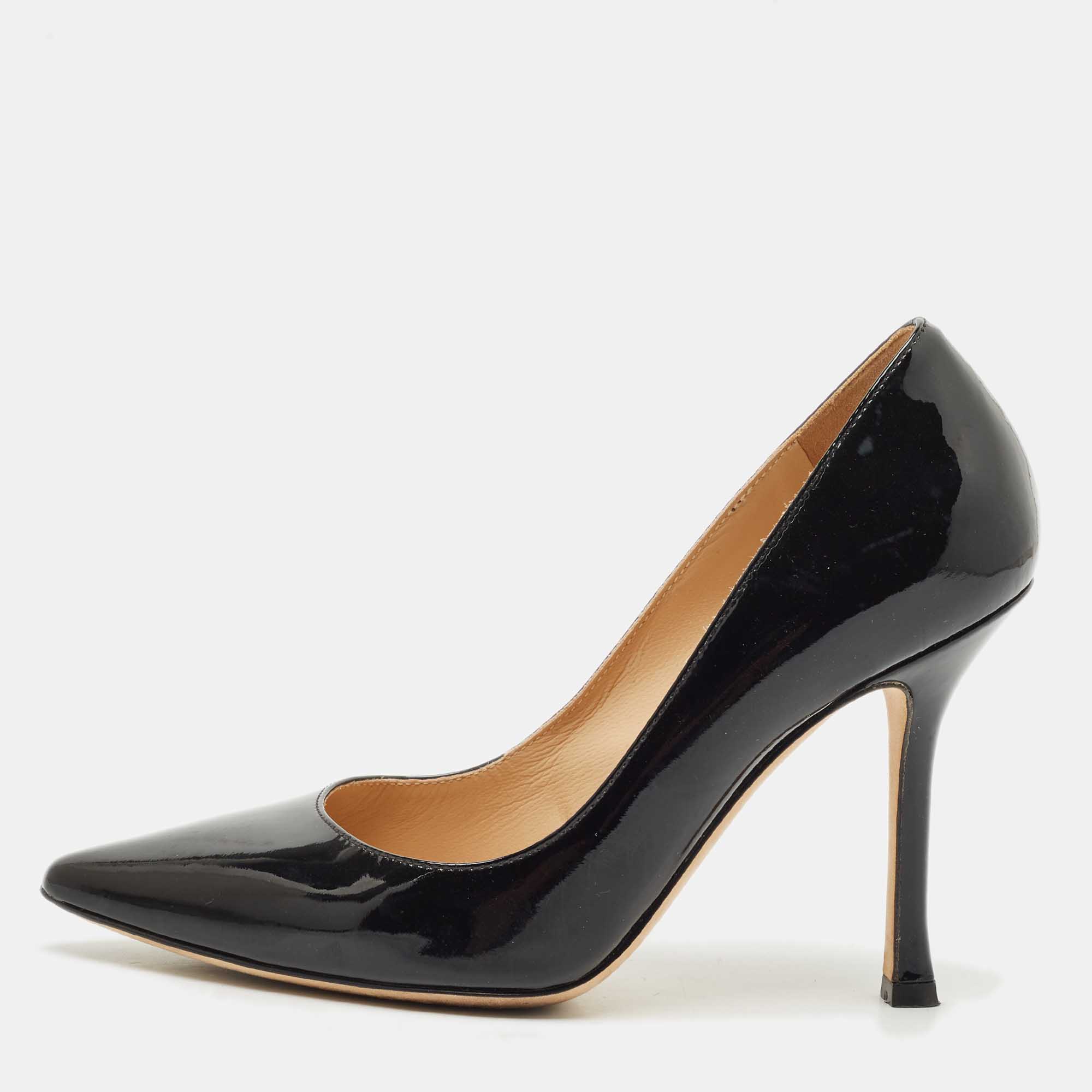

Sergio Rossi Black Patent Leather Pointed Toe Pumps Size