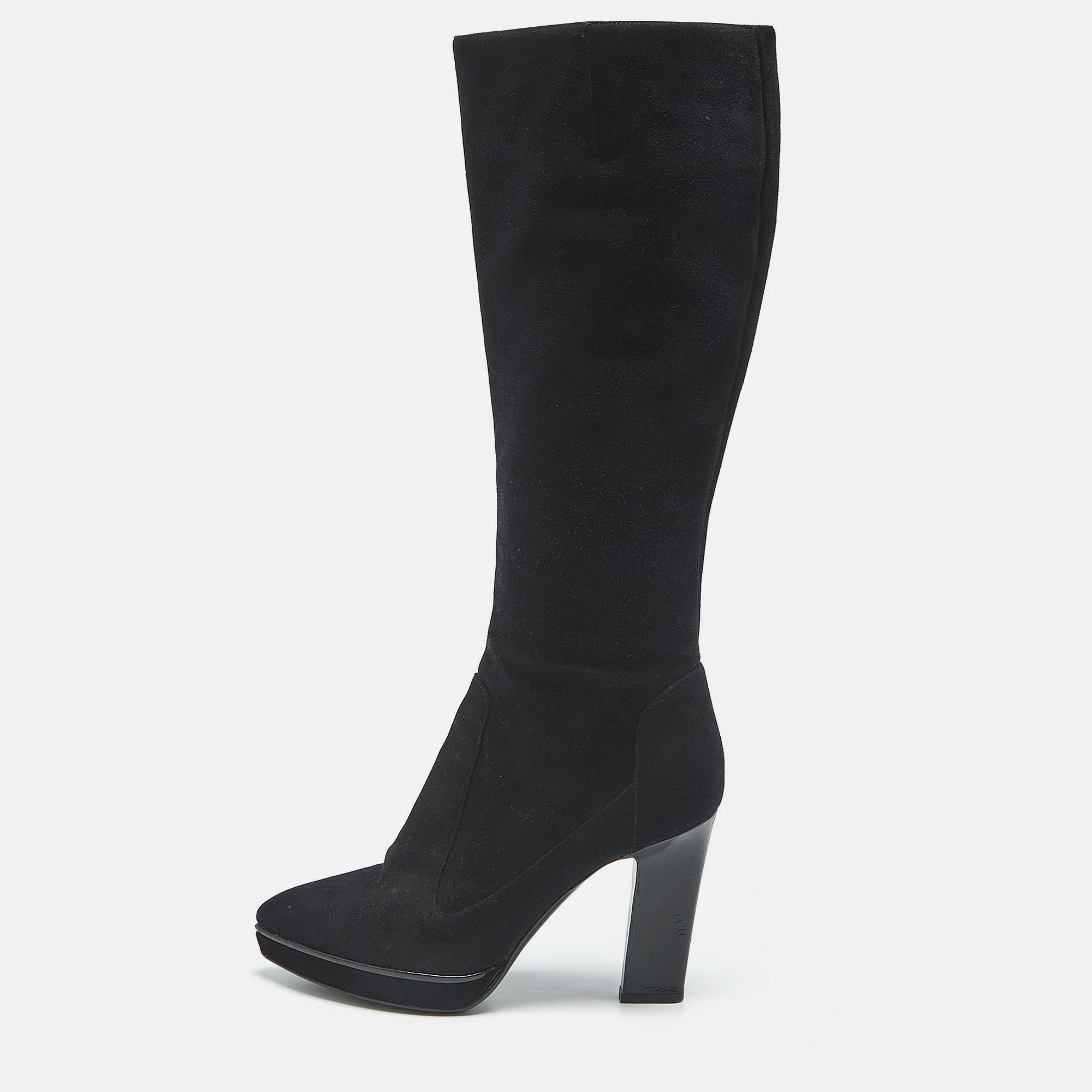 

Sergio Rossi Black Suede Knee Length Boots Size
