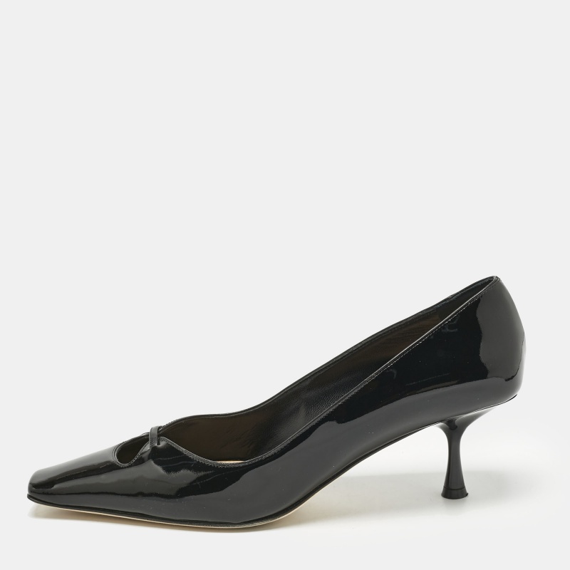 

Sergio Rossi Black Patent Leather Square Toe Pumps Size
