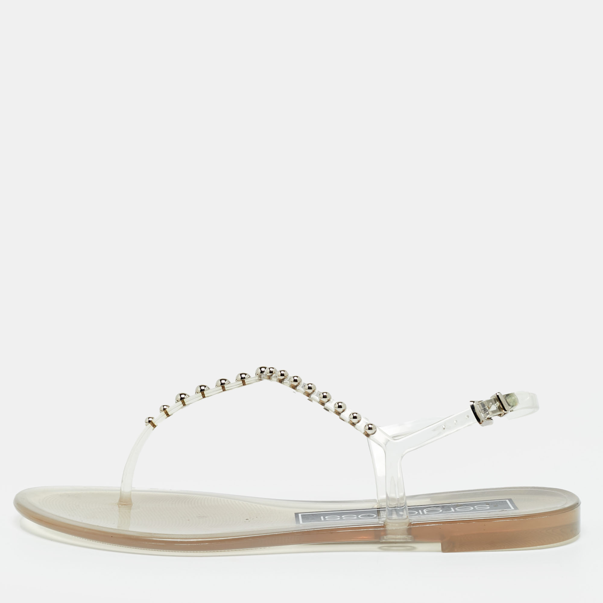

Sergio Rossi Size  Transparent PVC Ankle Strap Sandals