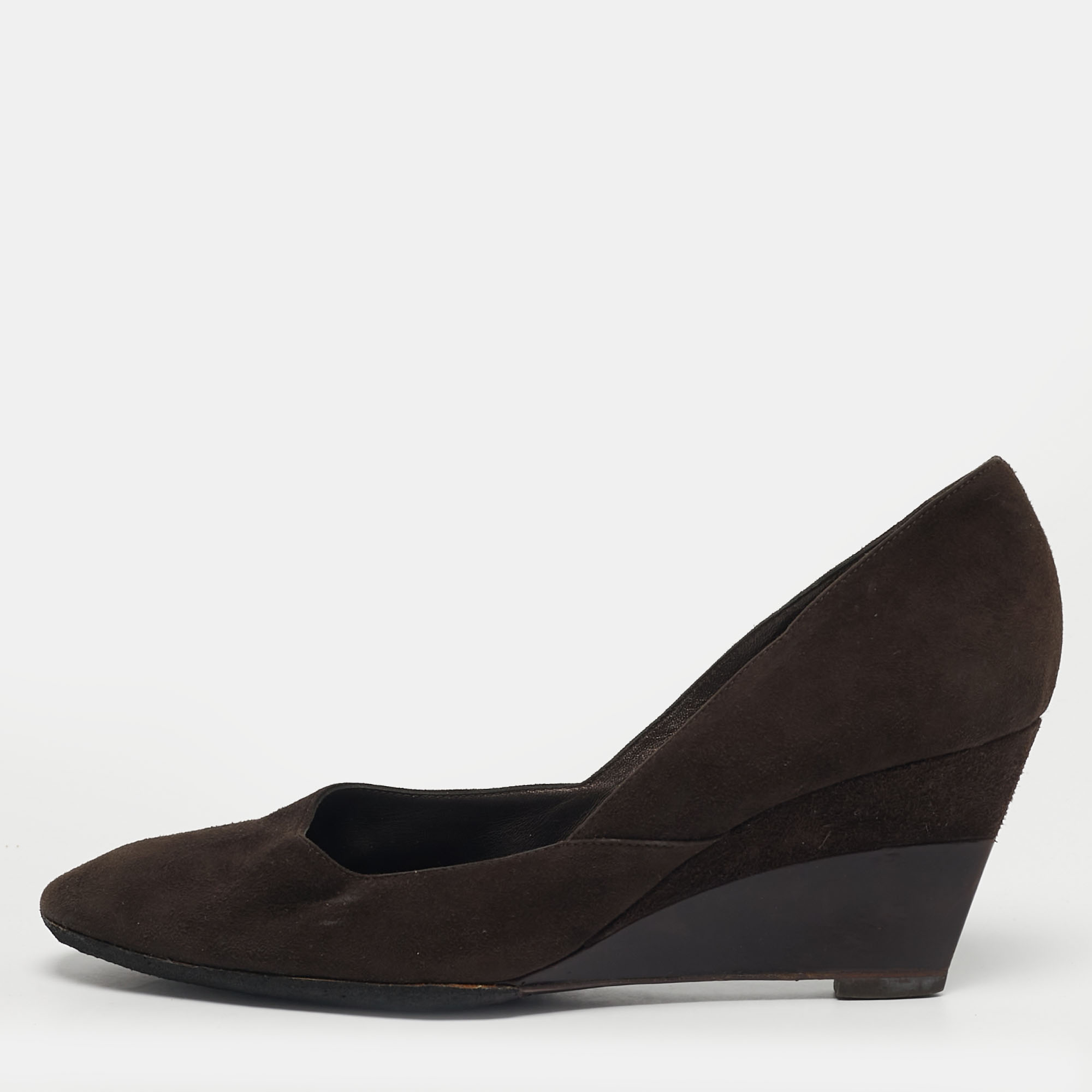 

Sergio Rossi Size  Brown Suede Wedge Pumps