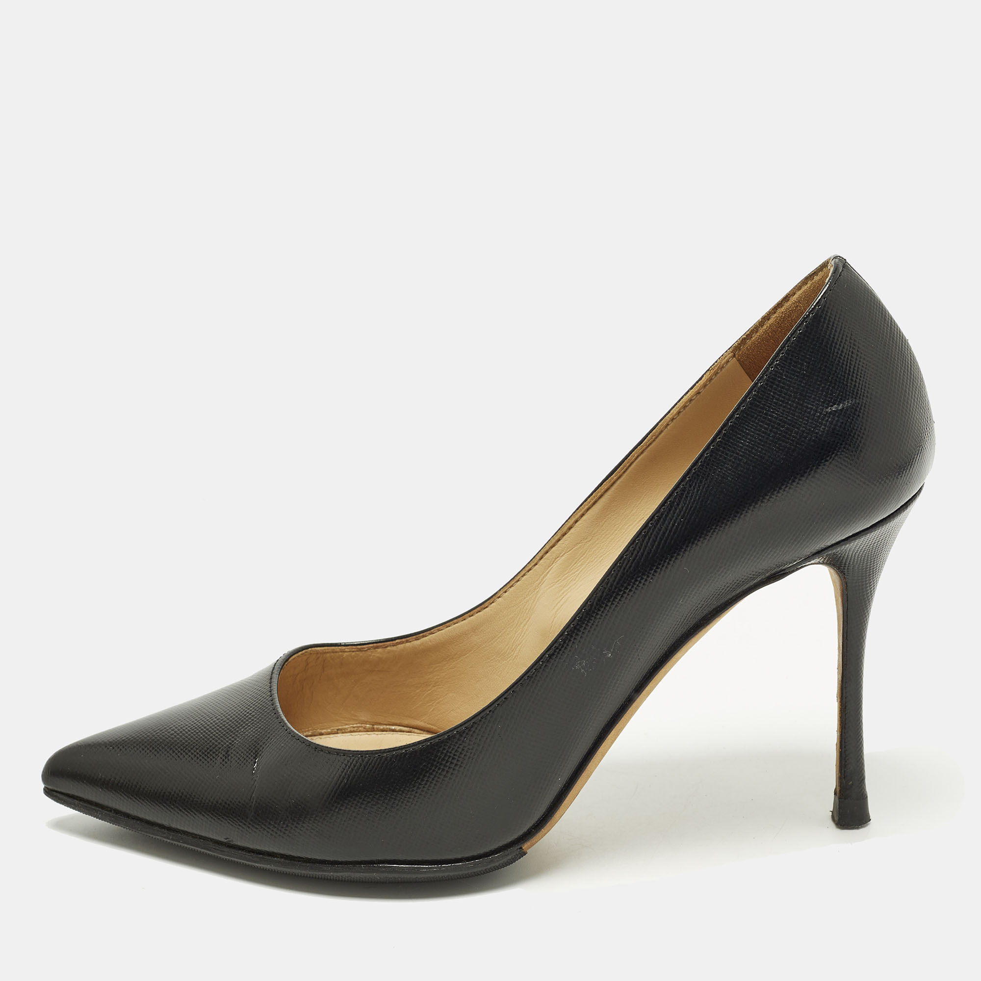 

Sergio Rossi Godiva Size  Black Saffiano Leather Pumps