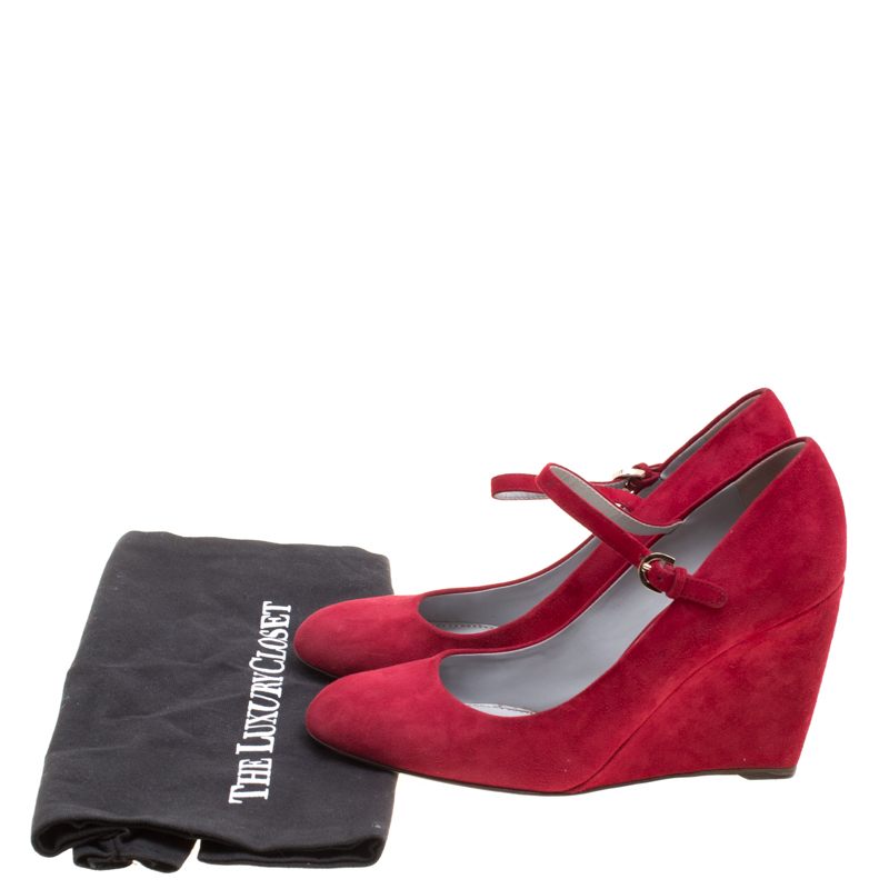 red mary jane wedges