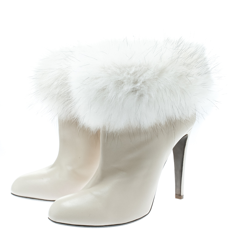 cream fur boots