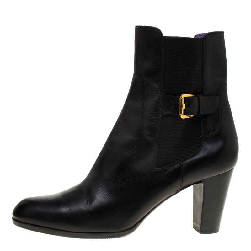 

Sergio Rossi Black Leather Ankle Boots Size