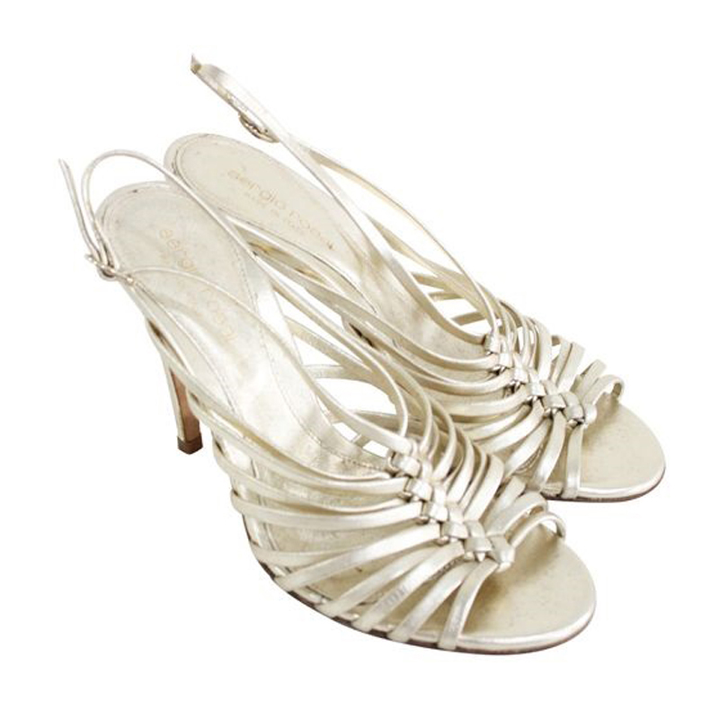 

Sergio Rossi Gold leather Ankle Strap Sandals Size